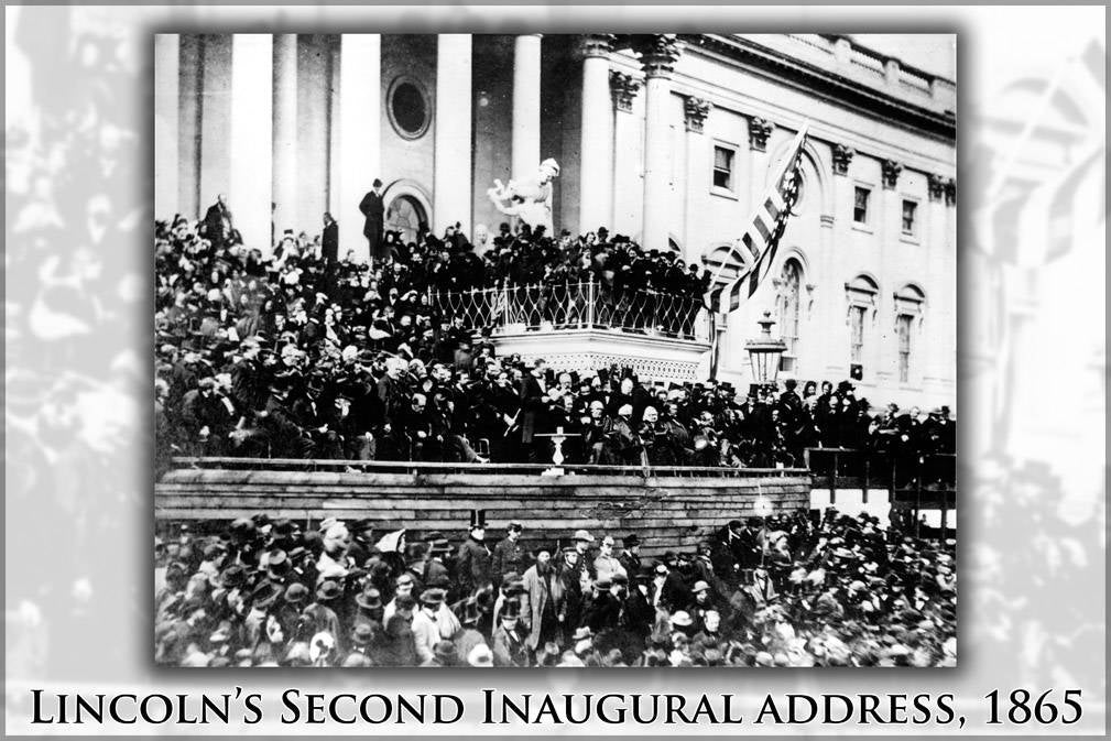 Poster, Many Sizes Available; President Abraham Lincoln Second Inaugural Address In 1865 At The Almost Completed Capitol Building