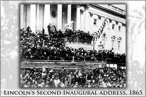 Poster, Many Sizes Available; President Abraham Lincoln Second Inaugural Address In 1865 At The Almost Completed Capitol Building