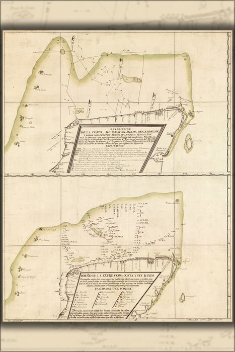 Poster, Many Sizes Available; Map Of Northern Yucatan Peninsula 18Th Century