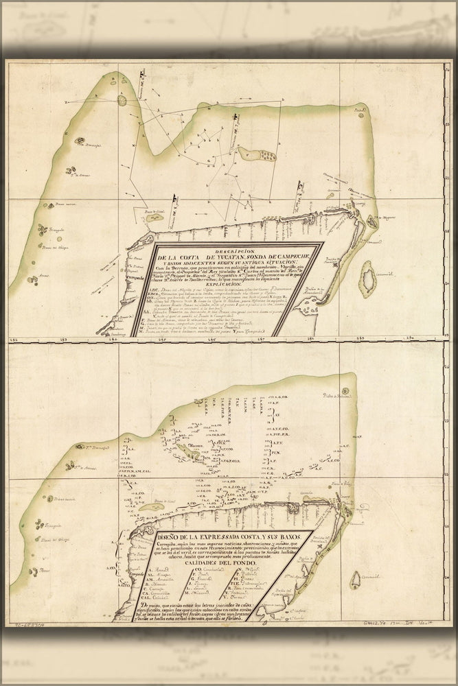 Poster, Many Sizes Available; Map Of Northern Yucatan Peninsula 18Th Century