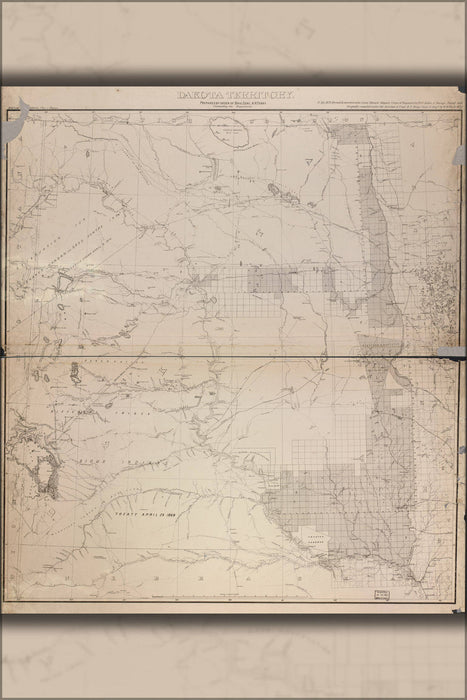 Poster, Many Sizes Available; Map Of Dakota Territory 1878; North South Dakota