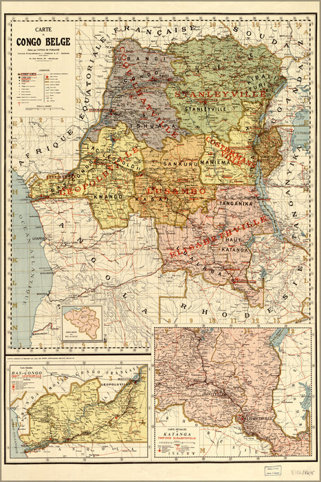 Poster, Many Sizes Available; Carte Du Congo Belge Map Of Belgium Congo 1886