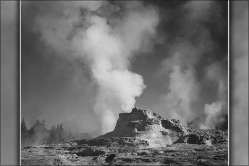 Poster, Many Sizes Available; Castle Geyser Cove, Yellowstone National Park, Wyoming; By Ansel Adams