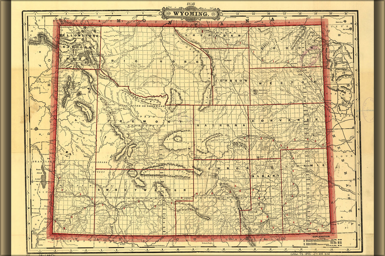 Poster, Many Sizes Available; Crams Township And Railroad Map Of Wyoming 1895