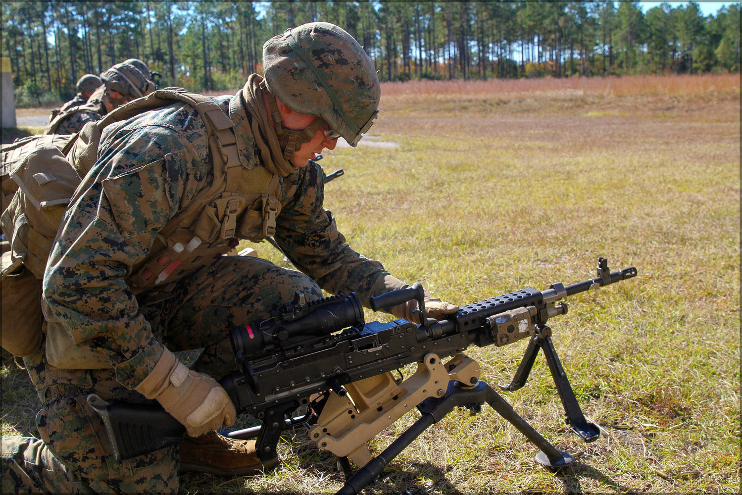 Poster, Many Sizes Available; Marine With M240B Machine Gun Camp Lejeune