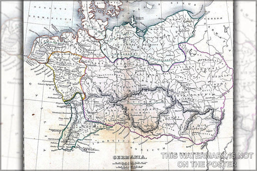 Poster, Many Sizes Available; Germania Map