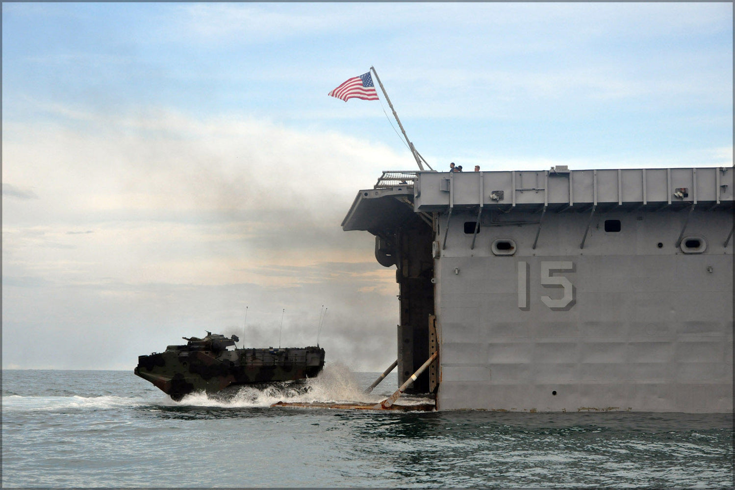 Poster, Many Sizes Available; Amphibious Assault Vehicle Leaves Uss Ponce Lpd 15  2Nd Marine Division