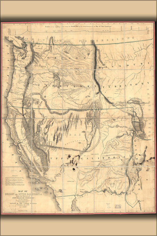 Poster, Many Sizes Available; Map Of Oregon And Upper California 1848 P2