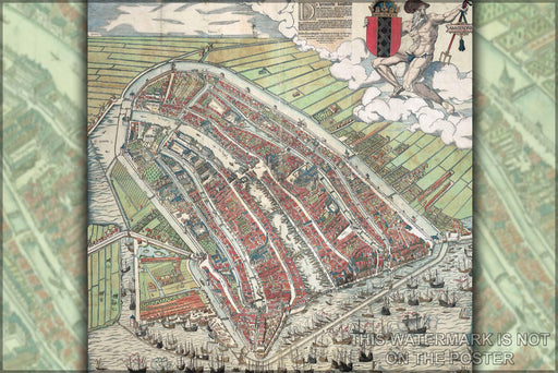 Poster, Many Sizes Available; Amsterdam As Of 1544 Netherlands Holland