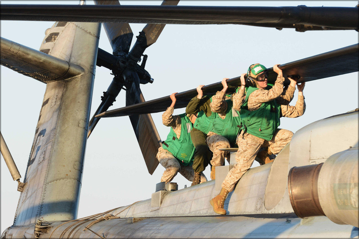 Poster, Many Sizes Available; Marines Stow Ch-53E Super Stallion Helicopter