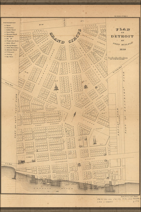 Poster, Many Sizes Available; Map Of Detroit, Michigan, 1831