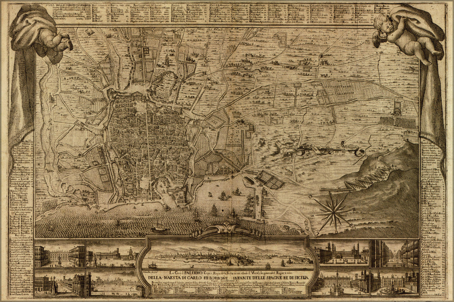 Poster, Many Sizes Available; Map Of Palermo Italy 18Th Century In Italian