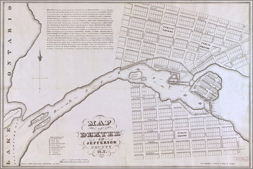 Poster, Many Sizes Available; Map Of Dexter New York State 1836