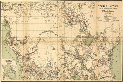 Poster, Many Sizes Available; Central Africa Map 1885 In German