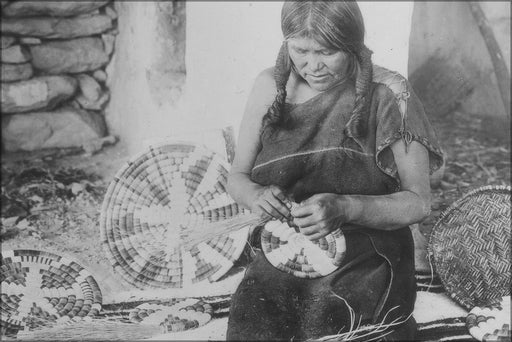 Poster, Many Sizes Available; Hopi Woman Weaving A Basket, Ca. 1900 Nara 520083