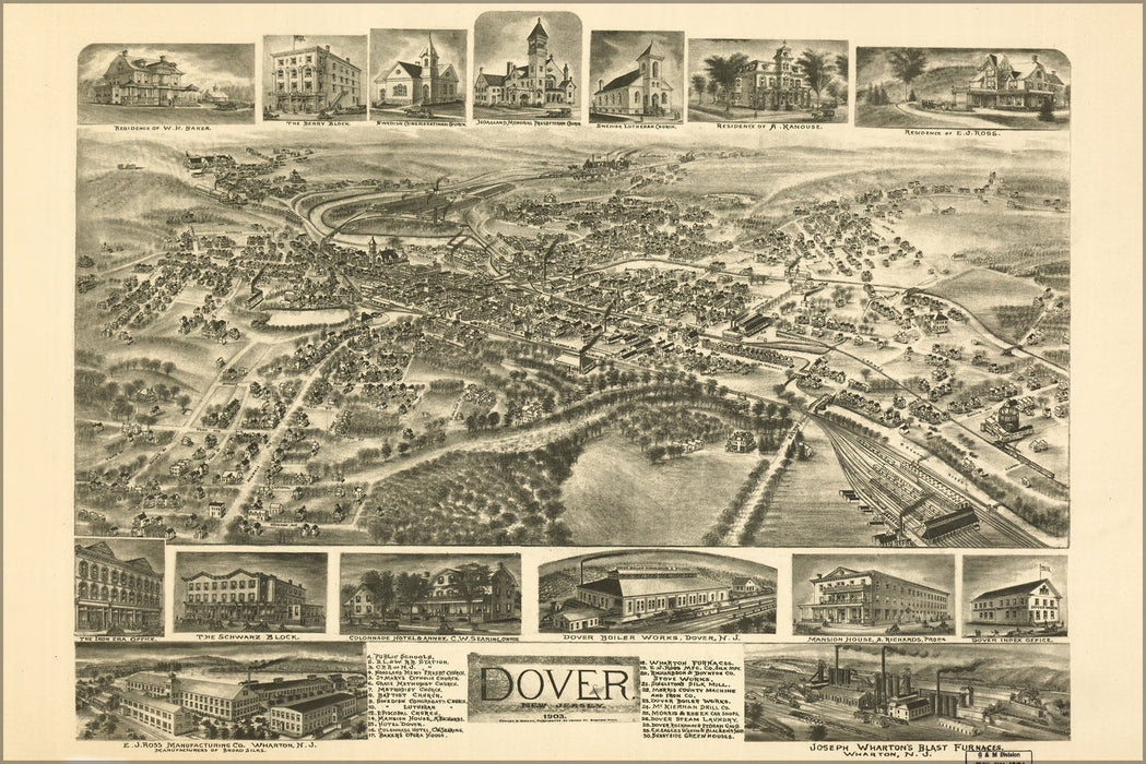 Poster, Many Sizes Available; Map Of Dover, New Jersey 1903