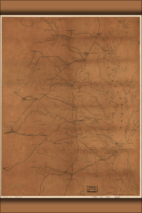 Poster, Many Sizes Available; Map Of E Virginia Maryland & North Carolina 1861