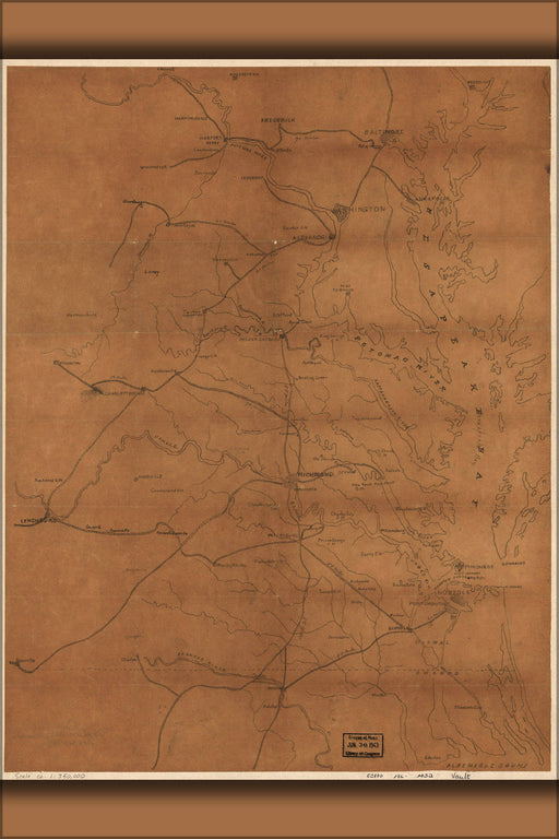 Poster, Many Sizes Available; Map Of E Virginia Maryland & North Carolina 1861