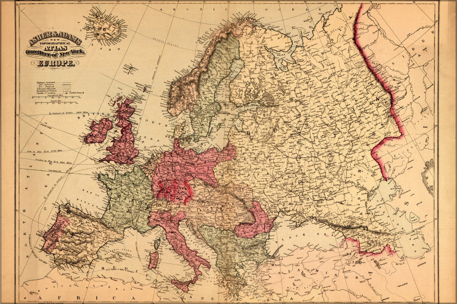 Poster, Many Sizes Available; Topographical Map Of Europe 1871