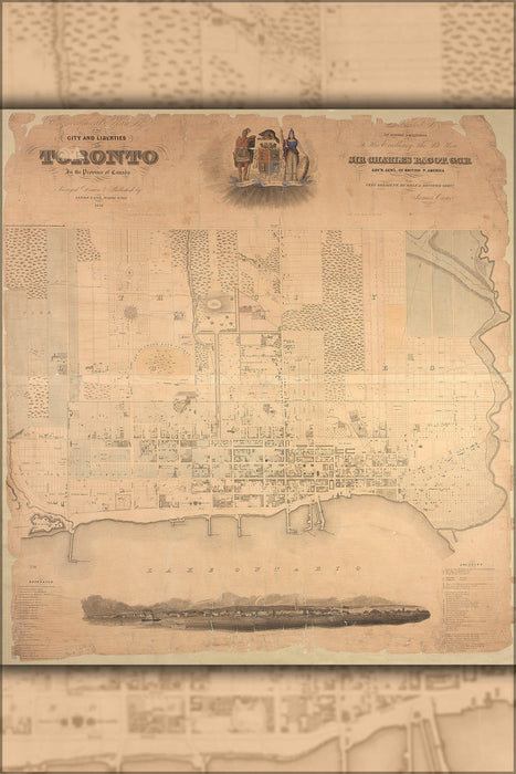 Poster, Many Sizes Available; Topographical Plan Of The City Of Toronto And Liberties. 1842