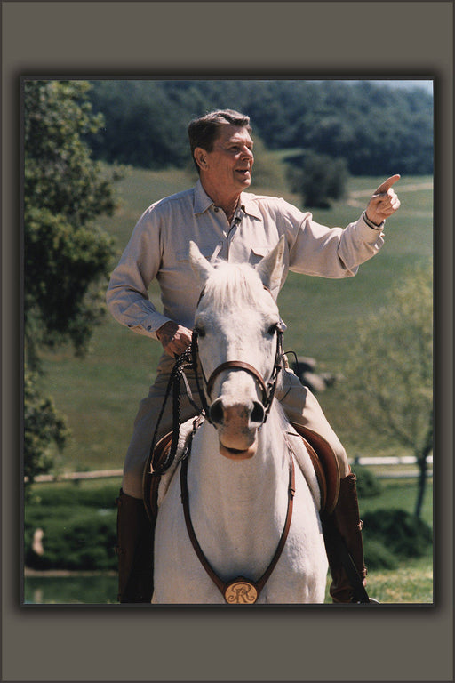 Poster, Many Sizes Available; President Reagan Riding His Horse El Alamein At Rancho Del Cielo