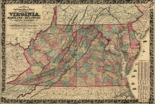 Poster, Many Sizes Available; Topography Map Virginia Maryland Delaware 1862 P2