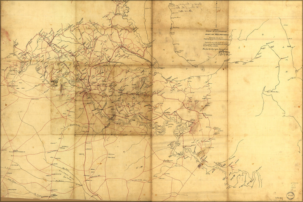 Poster, Many Sizes Available; Map Field Occupation Army Of The Potomac 1863