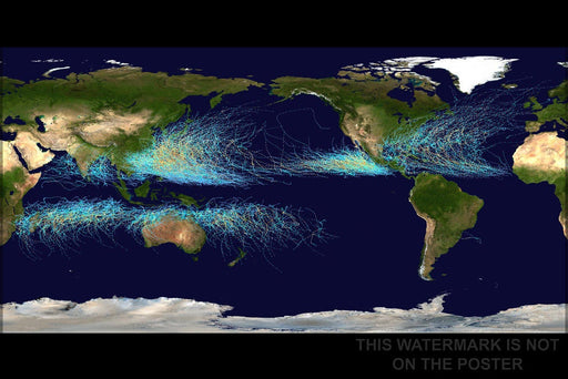 Poster, Many Sizes Available; Cyclone Tracks 1985 - 2005