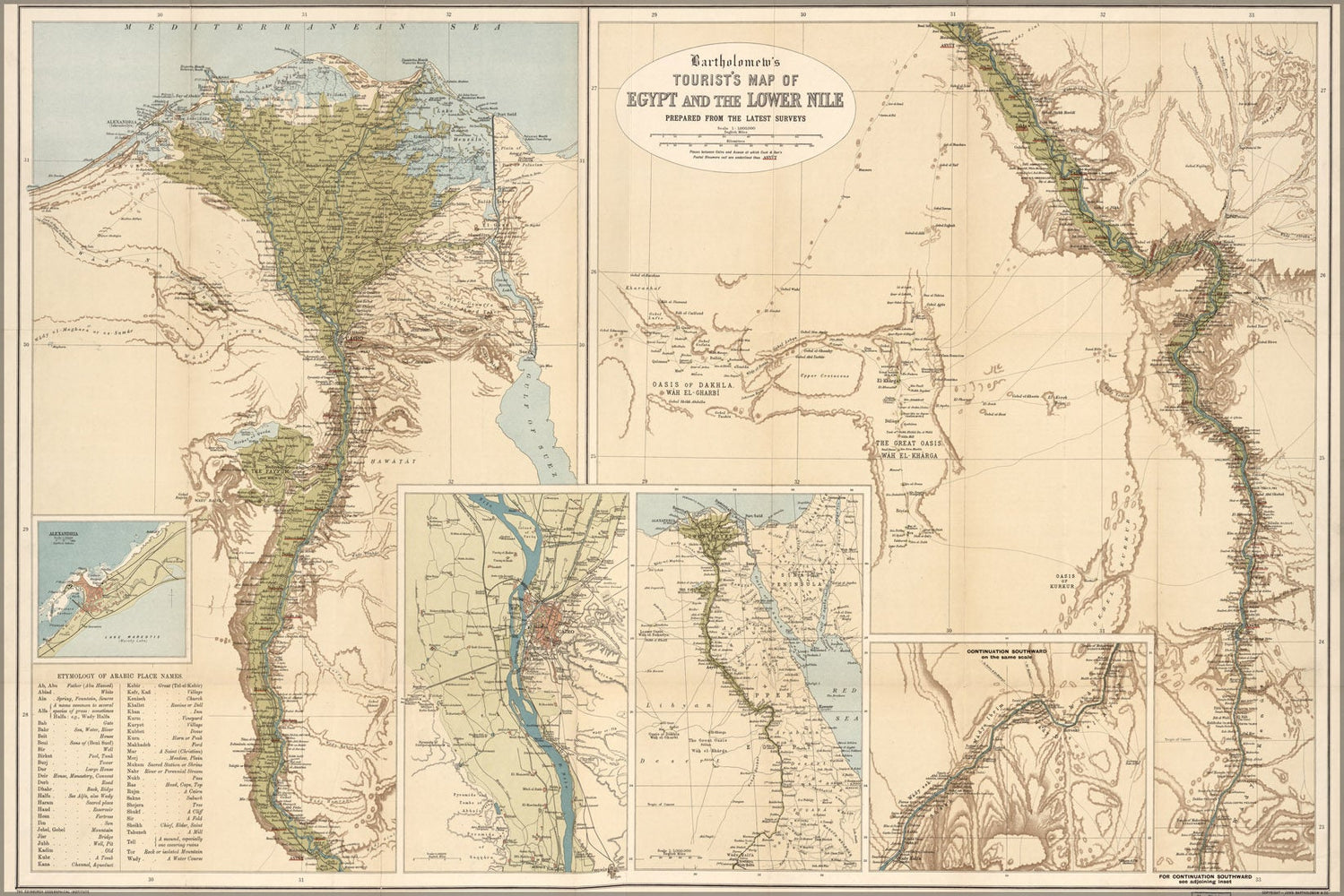 Poster, Many Sizes Available; Tourist Map Of Egypt & Lower Nile River 1897