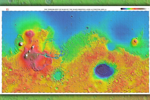 Poster, Many Sizes Available; Mars Topography Map 3