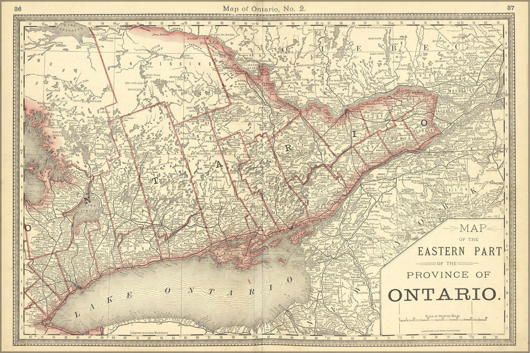 Poster, Many Sizes Available; Map Of Eastern Ontario 1881