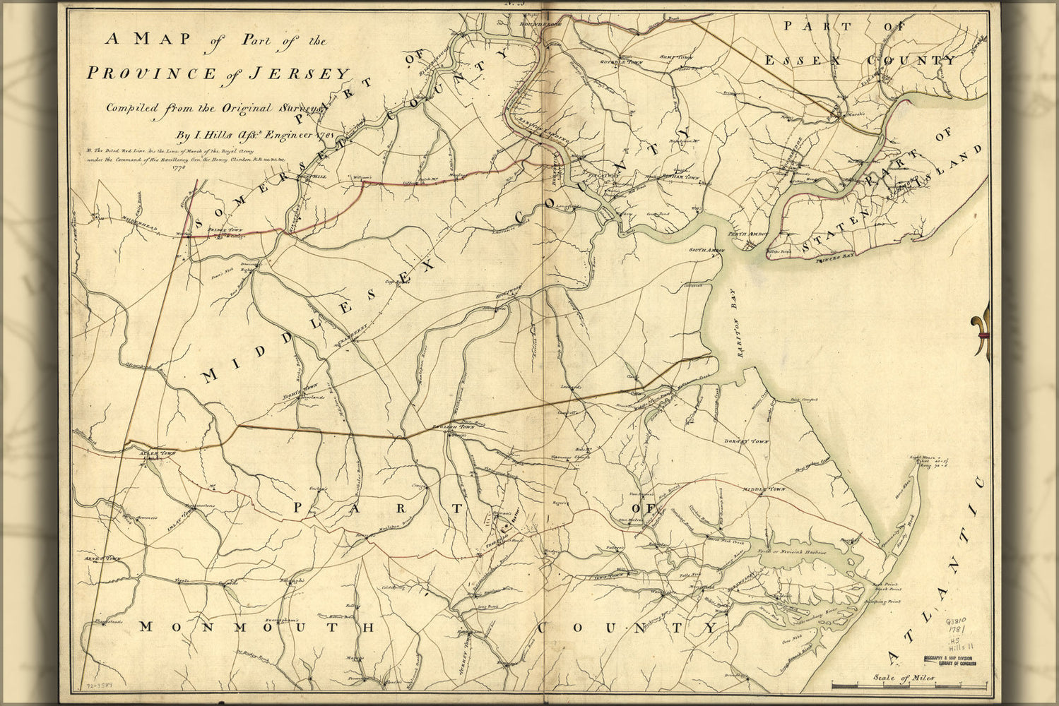 Poster, Many Sizes Available; Map Of Part Of The Province Of New Jersey 1781