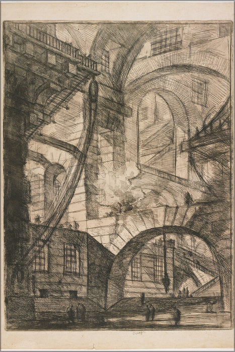 Poster, Many Sizes Available; Giovanni Battista Piranesi Perspective Of Arches, With A Smoking Fire, Plate 6 From Carceri D&#39;Invenzione