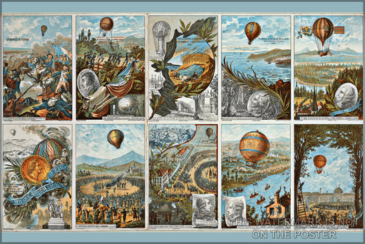 Poster, Many Sizes Available; Hot Air Balloon History 1784 To 1794 Montgolfier Brothers