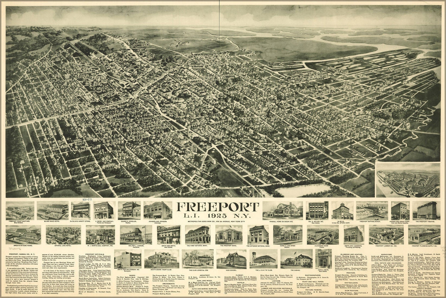 Poster, Many Sizes Available; Map Freeport Long Island New York 1925