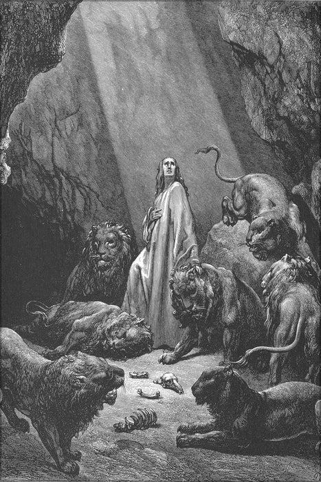 Poster, Many Sizes Available; Daniel In The Lions&#39; Den From Gustave Dore English Bible