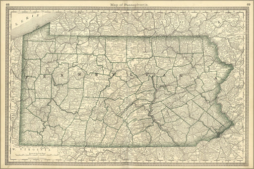 Poster, Many Sizes Available; Map Of Pennsylvania 1881