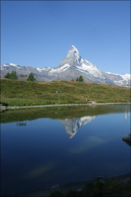 Poster, Many Sizes Available; Matterhorn In Lake Lie Switzerland