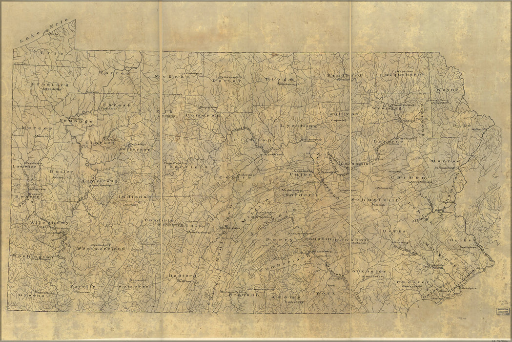 Poster, Many Sizes Available; Map Of Pennsylvania 1893