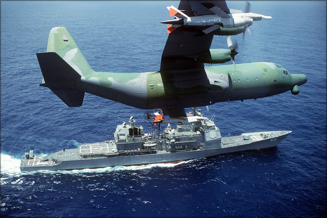 Poster, Many Sizes Available; Dc-130H Hercules Drone Control Uss Chosin (Cg-65).  1991