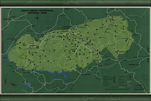 Poster, Many Sizes Available; Map Great Smoky Mountains National Park 1971 P2