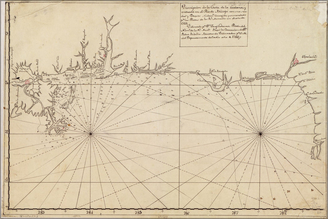 Poster, Many Sizes Available; Map Gulf Coast Mississippi River Cedar Keys 1786