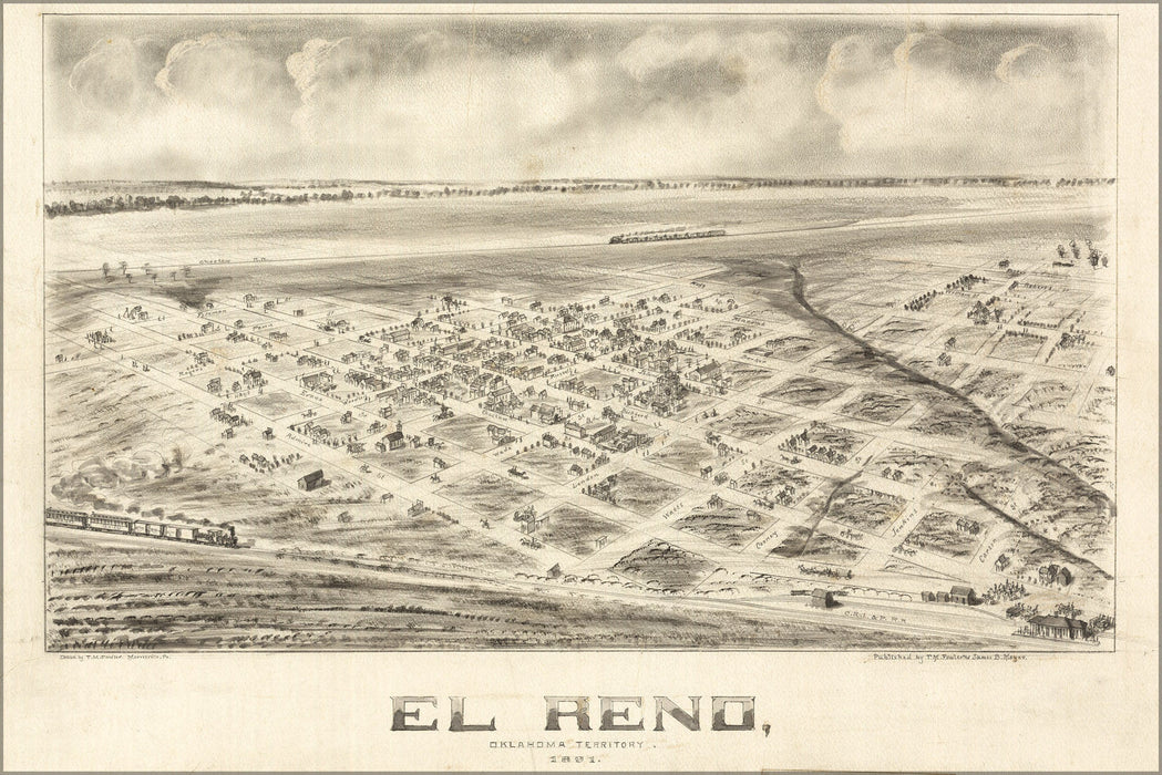 Poster, Many Sizes Available; Map Of El Reno, Oklahoma Territory 1891