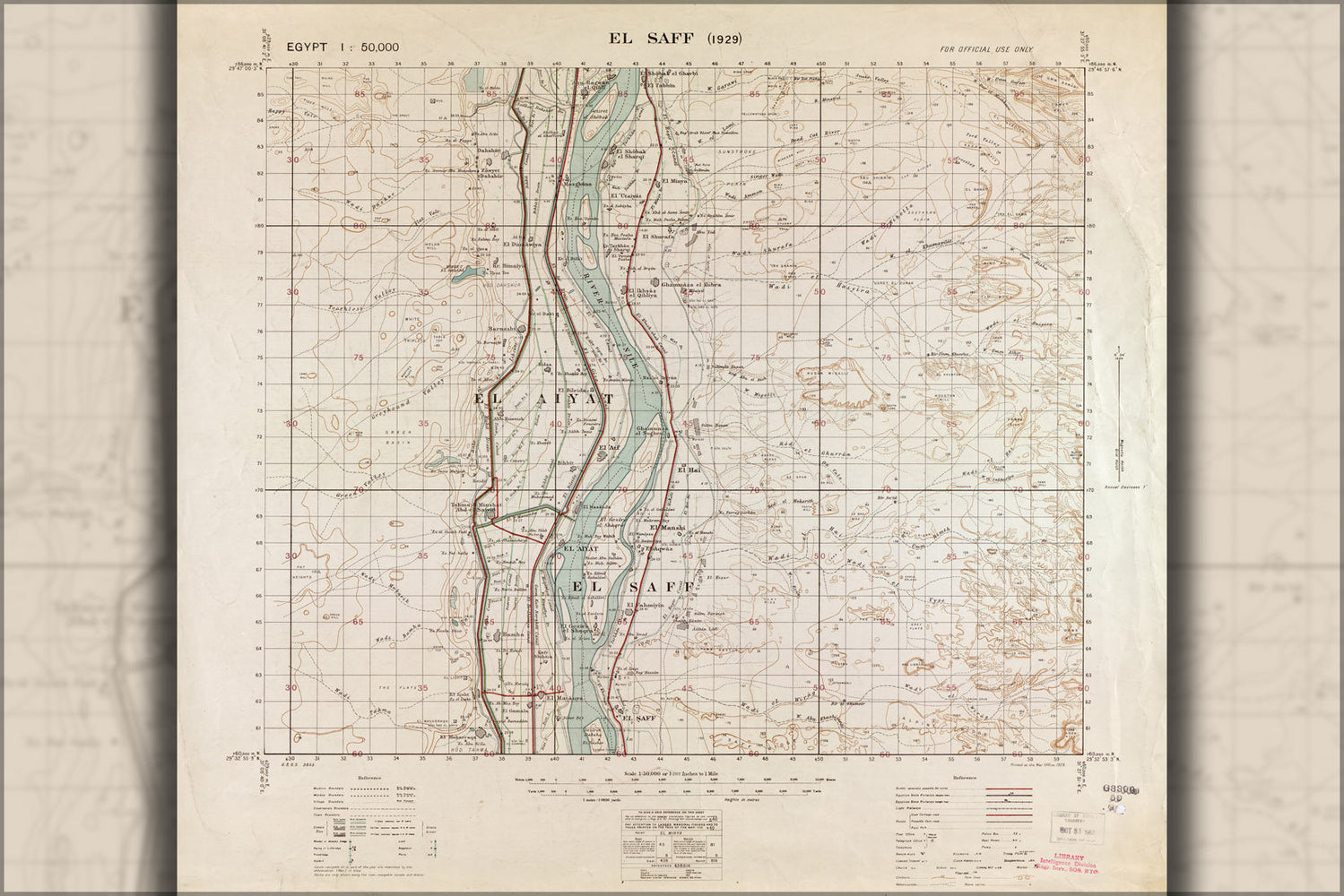 Poster, Many Sizes Available; Map Of El Saff Egypt 1929