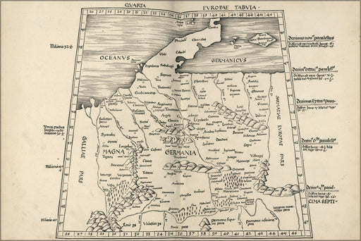 Poster, Many Sizes Available; Ptolemy Map Of Germany 2Nd Century