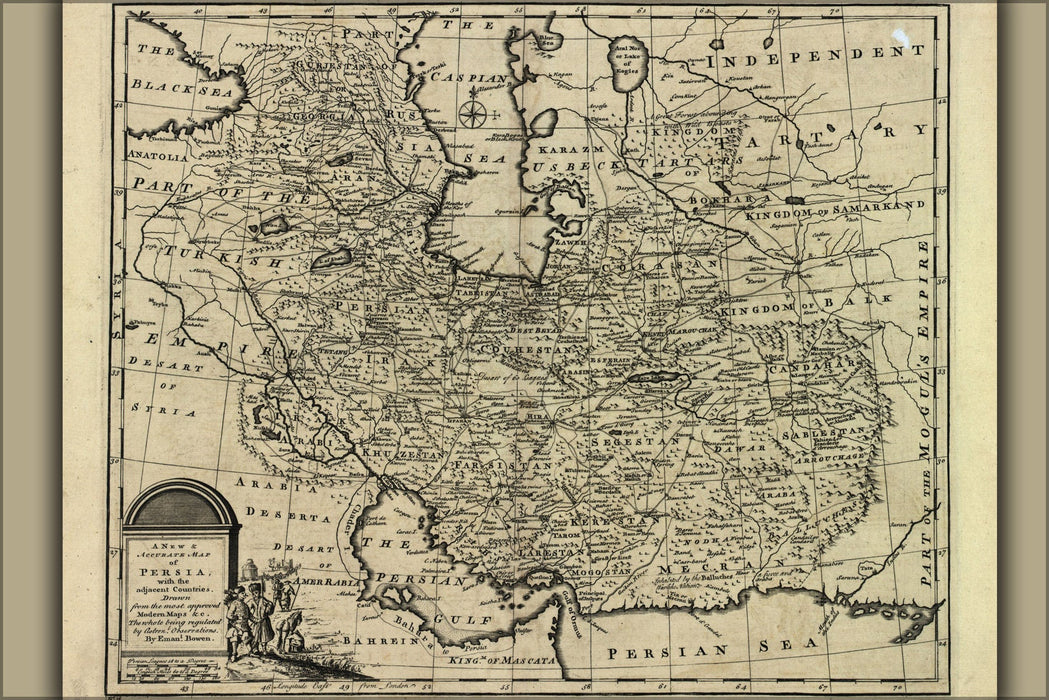 Poster, Many Sizes Available; Map Of Persia By Bowen 1747