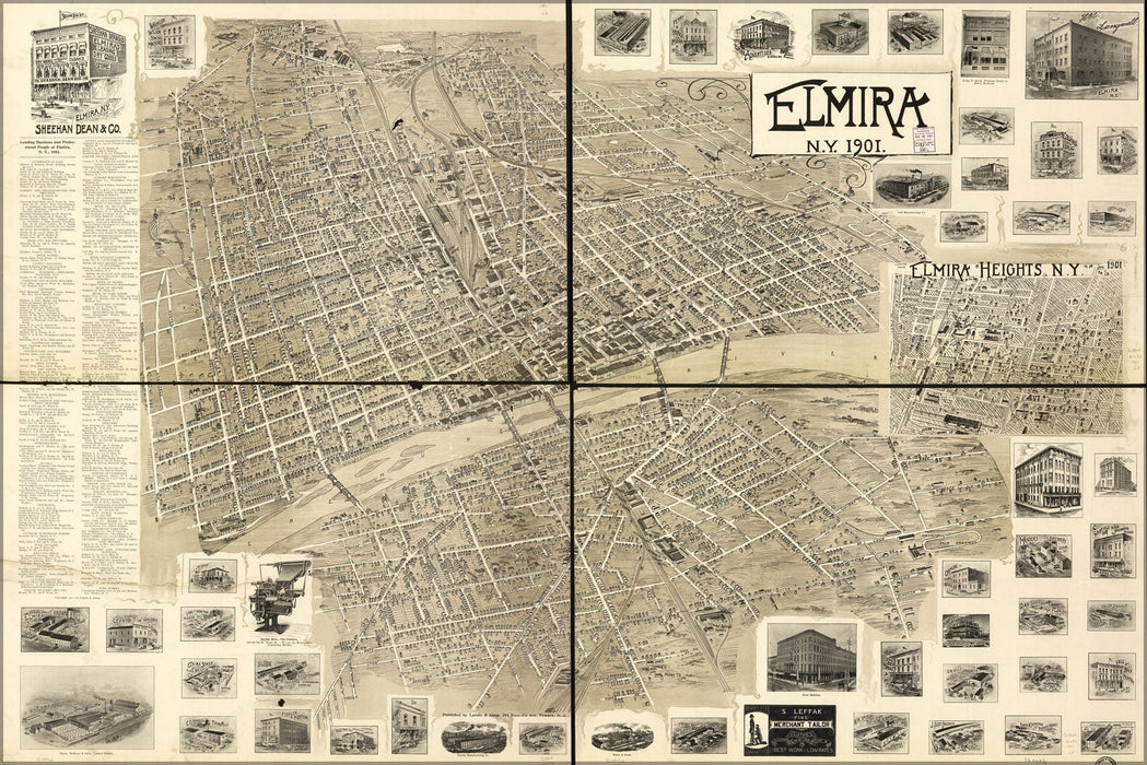 Poster, Many Sizes Available; Map Of Elmira, New York 1901