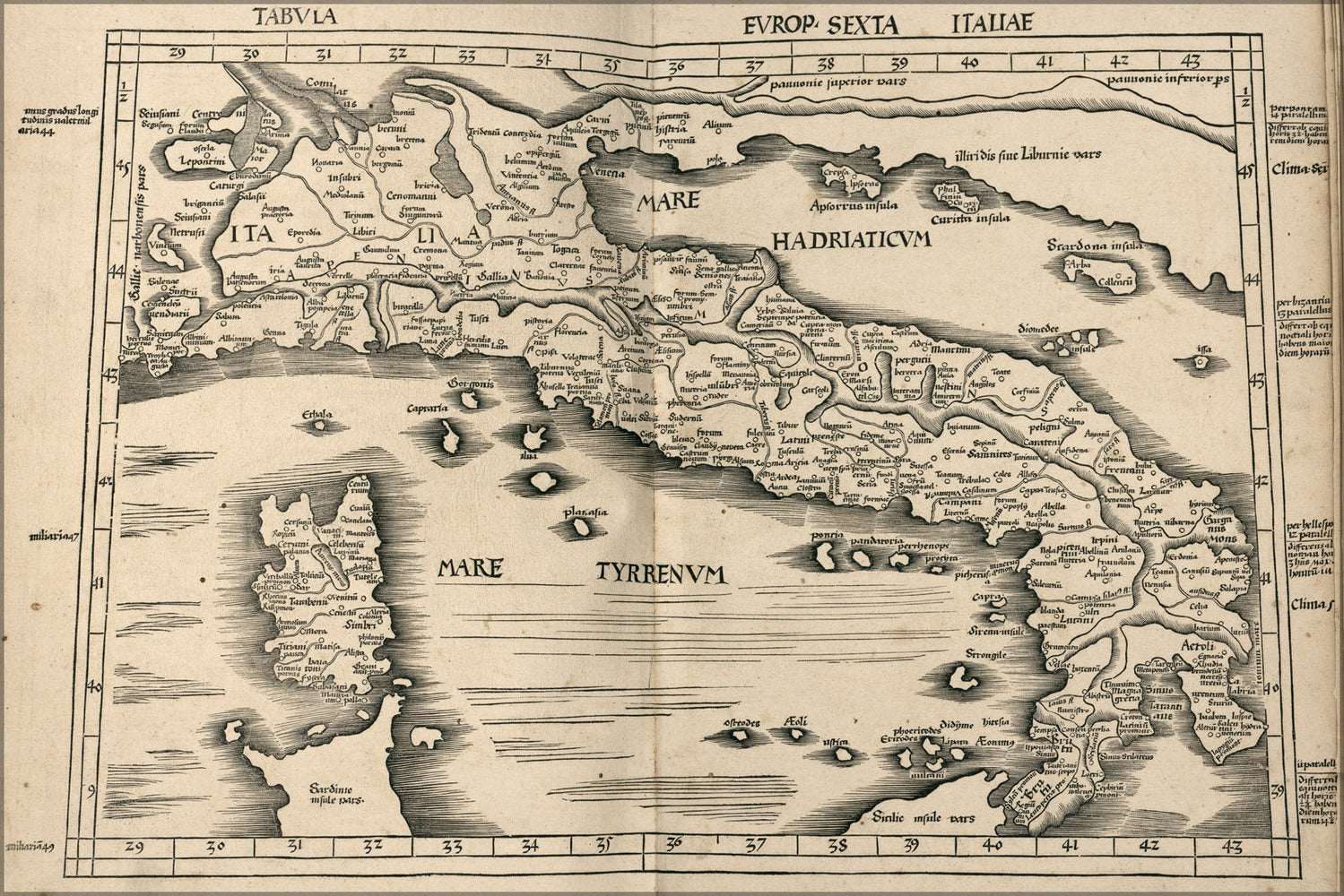 Poster, Many Sizes Available; Ptolemy Map Of Italy 2Nd Century