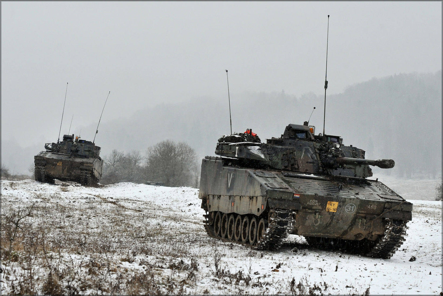 Poster, Many Sizes Available; Two Dutch Cv 90 Combat Vehicle Tank