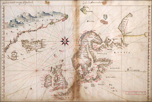 Poster, Many Sizes Available; Map Of England Norway Sweden Finland Ireland Greenland 1630